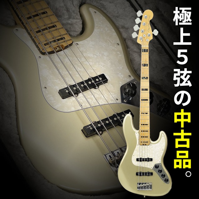 Fender USA American Elite Jazz Bass V "5-strings Bass" (Champagne/Maple) [USED]