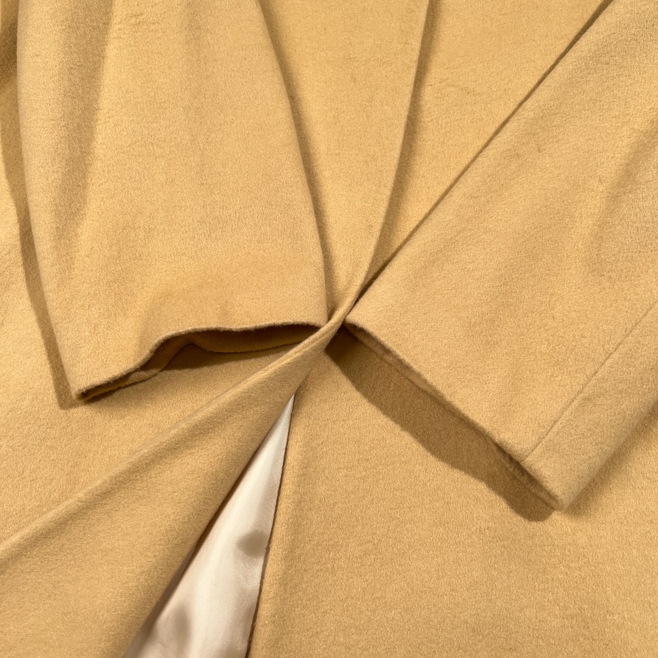 カシミヤ100% SNOB HOUSE スノッブハウス フォックスファー 毛皮付き Aライン ロング コート カシミア サイズ L /ベージュ/レディース