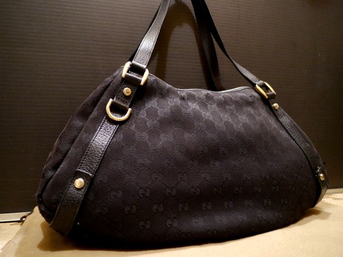 美品◆GUCCI グッチ GG キャンバスxレザートート ハンド バッグ