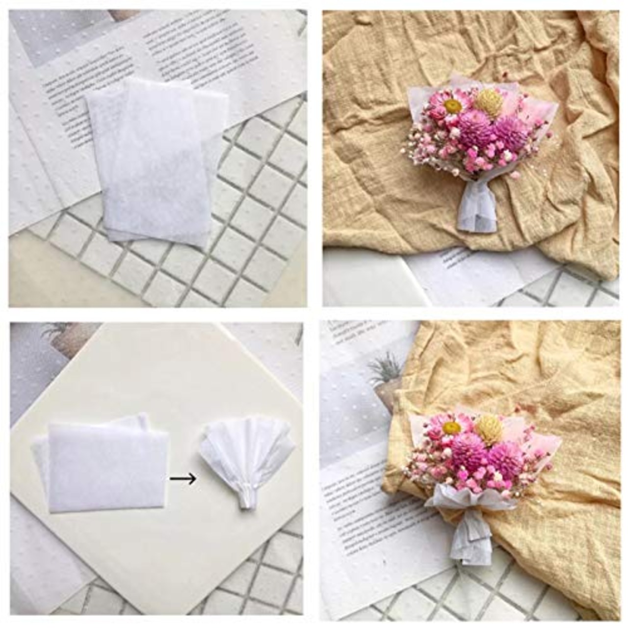 Kesote 薄葉紙 ラッピングペーパー 薄紙 お花紙 おはながみ フラワーペーパー 包装紙 100枚入 20色 35x50cm