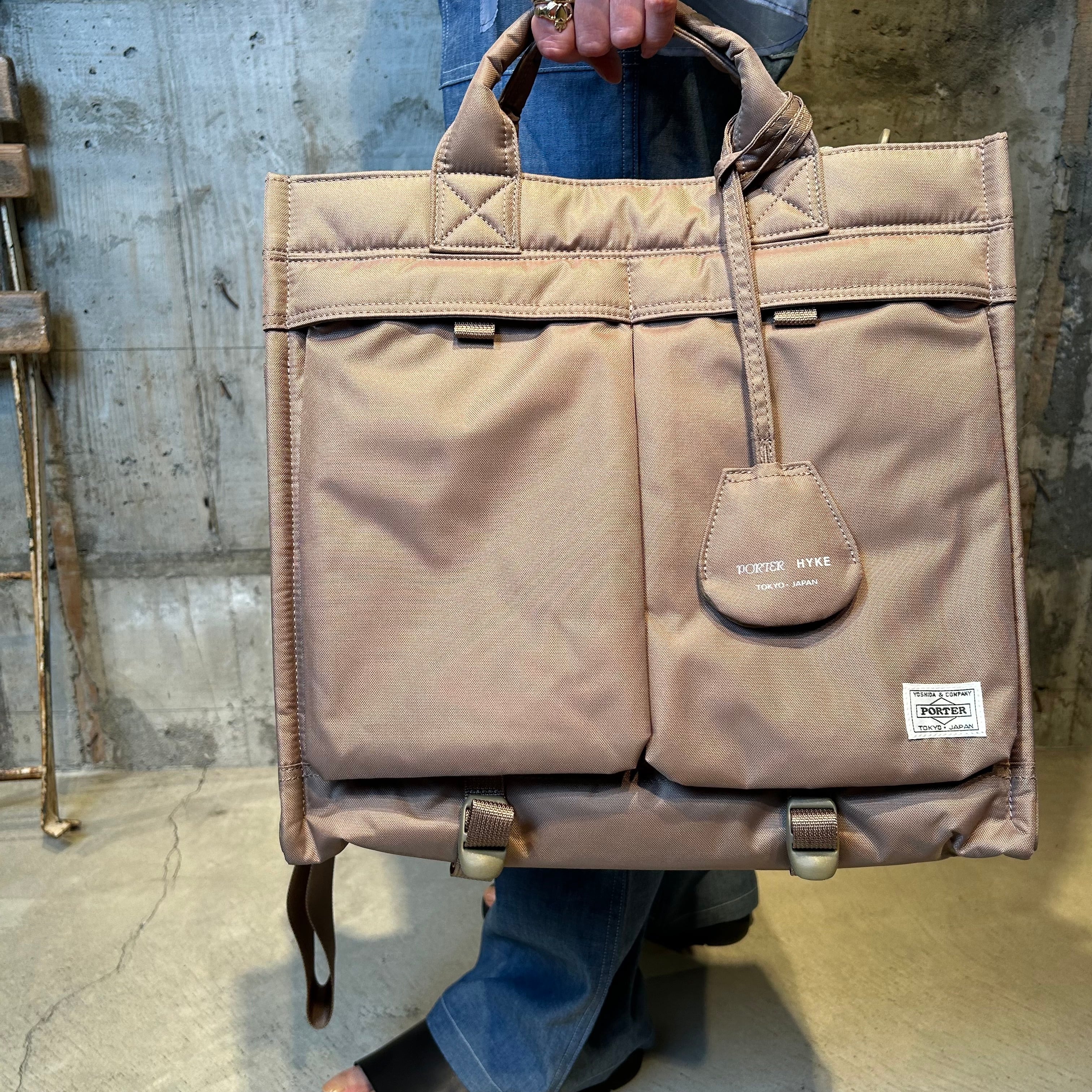 HYKE【ハイク】POTER X HYKE 2 WAY TOTE BAG 19259 / SAND STONE . | glamour online  powered by BASE