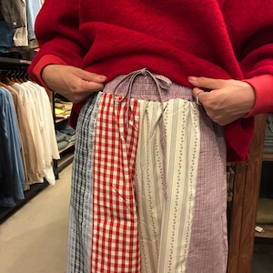 TOPANGA Lady's Patchwork Check Wide Pants　パッチワークチェックワイドパンツ