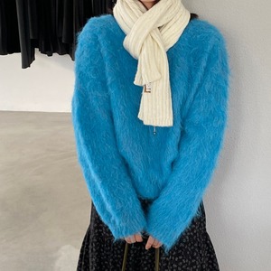 shaggy crew-neck knit　J00371