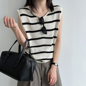 back button sleeveless knit top 14573