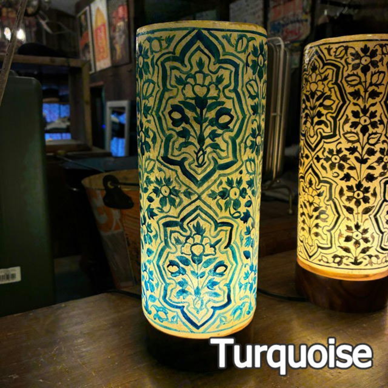 Pakistan Camel Lamp Tube 3color - Turquoise Brown Black / パキスタン キャメルランプ チューブ型 全3色 ターコイズ ブラウン ブラック ラクダ デスクランプ 間接照明 ライト 置き型 オリエンタル  ギフト プレゼント