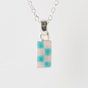 CHECK cyan & pink - necklace -