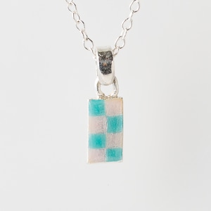 CHECK cyan & pink - necklace -