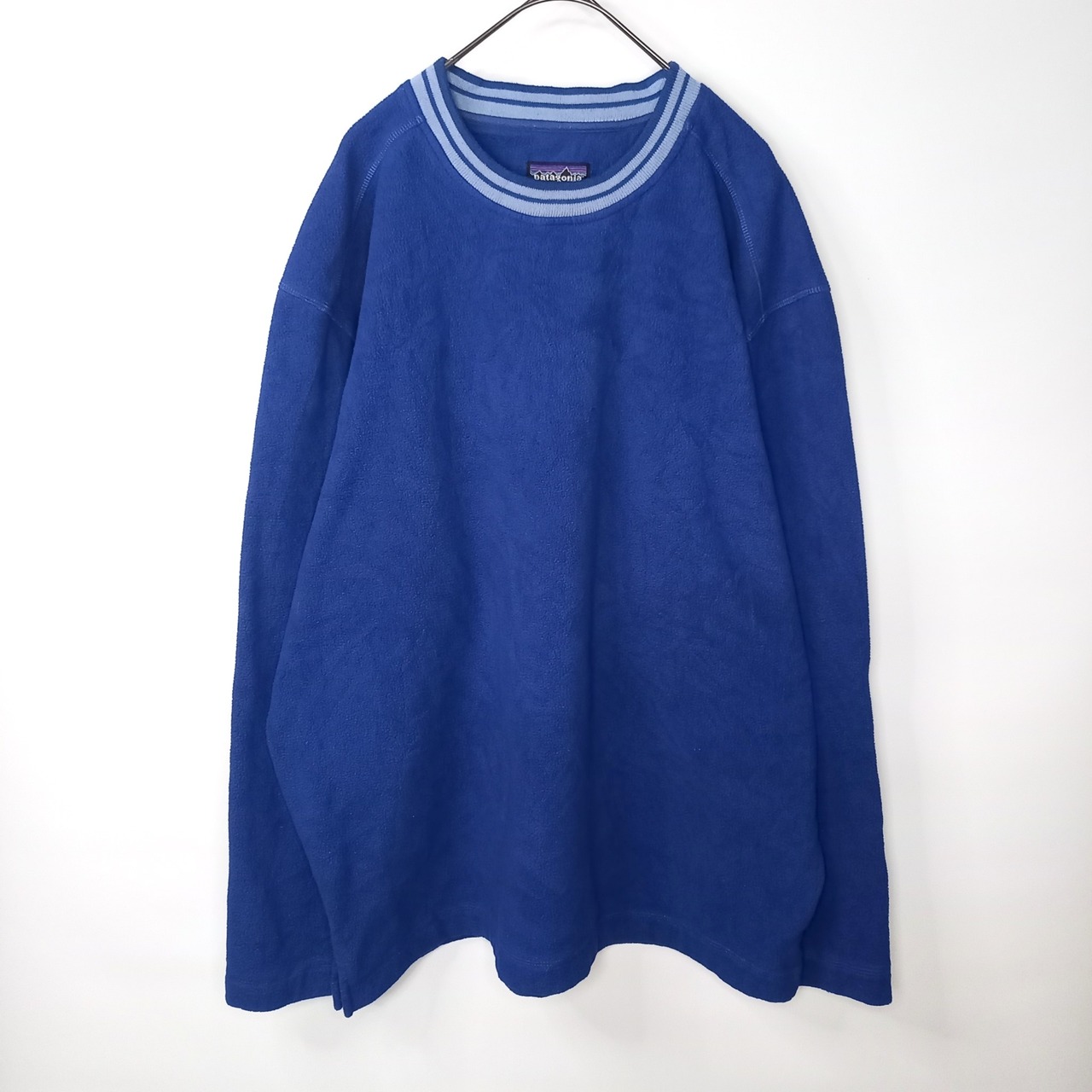 00s　パタゴニア　フリース　トレーナー　プルオーバー　無地　裏起毛　ブルー　M