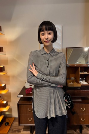 MAX MARA ストライプロングスリーブブラウス