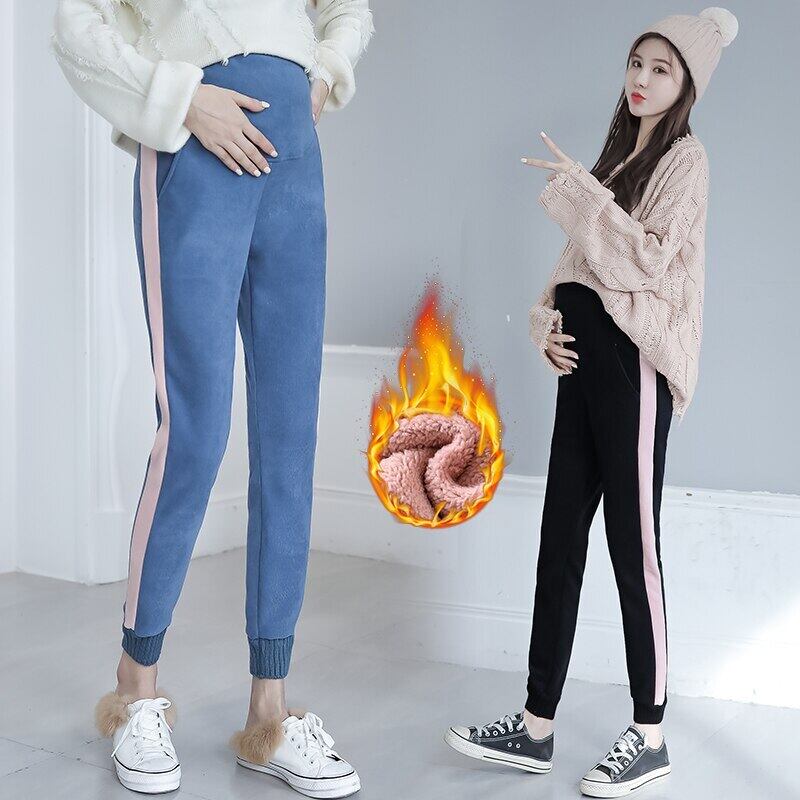 【新作】【送料無料】 325＃Winter Thick Warm Plus Velvet Corduroy Maternity Pants Thermal Belly Trousers Clothes Pregnant Women Pregnancy ウィンター 冬物 AL expec429680208252