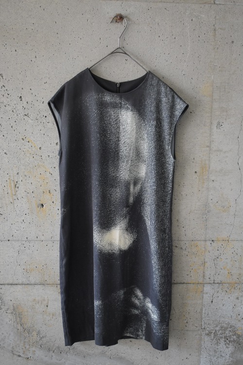 Pointillist-style print dress