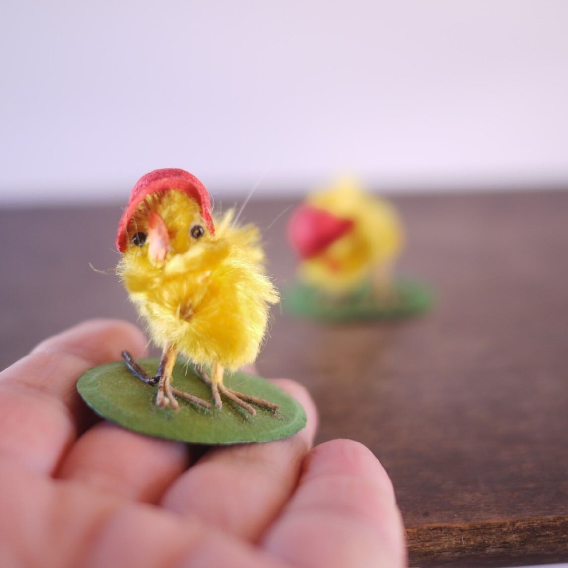 赤い帽子のひよこ2P モール人形 モールひよこ | こりすのパン屋Base店