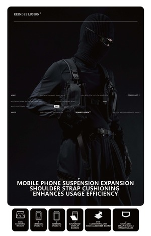 REINDEE LUSION 25AW N+1 多機能拡張タクティカル機能軽量チェストバッグベスト