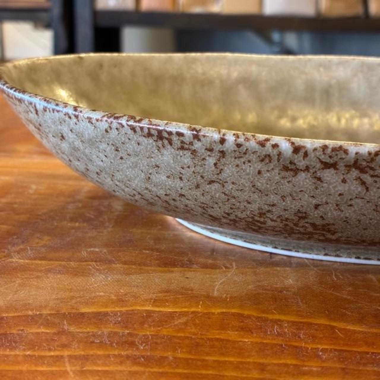 Mino ware Oval Curry Plate 24cm 2 colors: Matte White and Sage Green. Stackable. Microwave and dishwasher safe.
