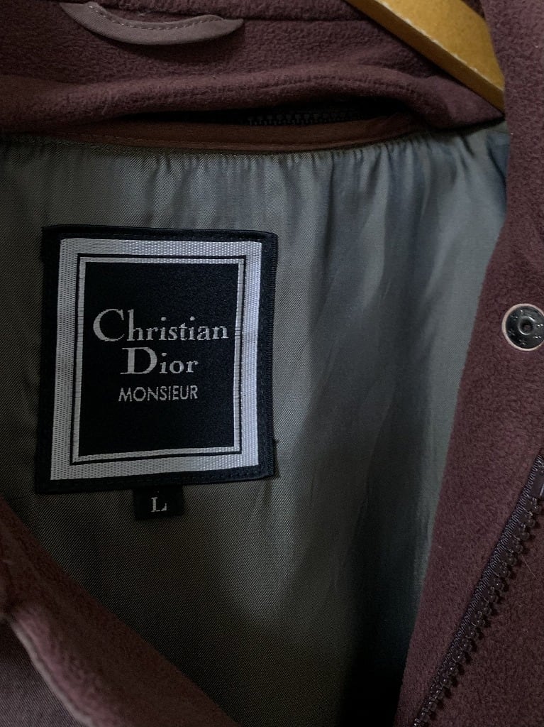 1980's Switched Design Micro Suede Middle Coat with Liner "Christian Dior"