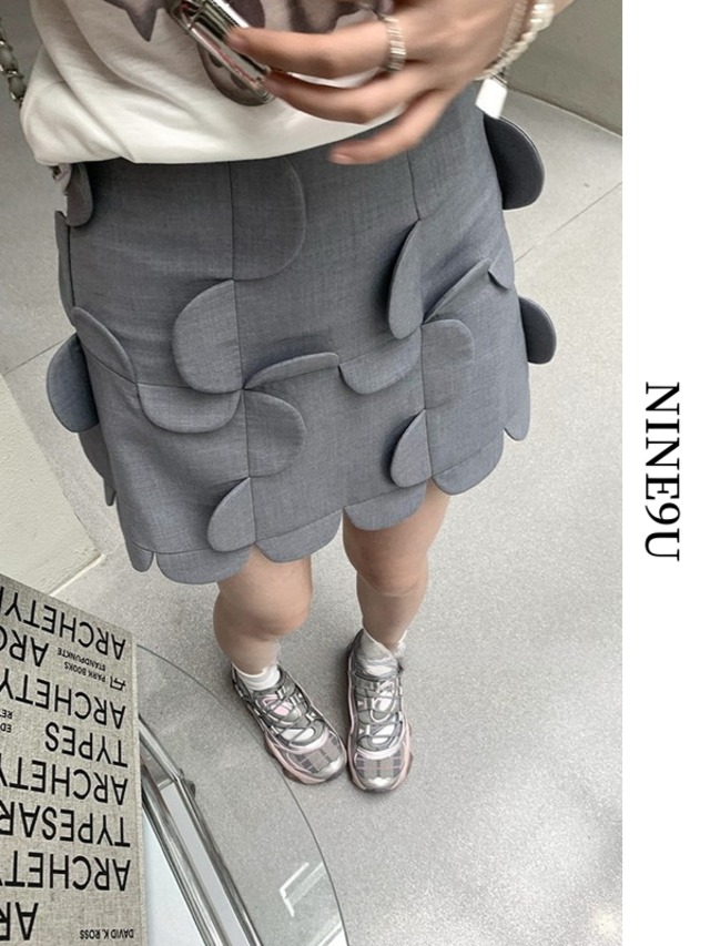 petal nichi plain short-skirt【NINE6771】