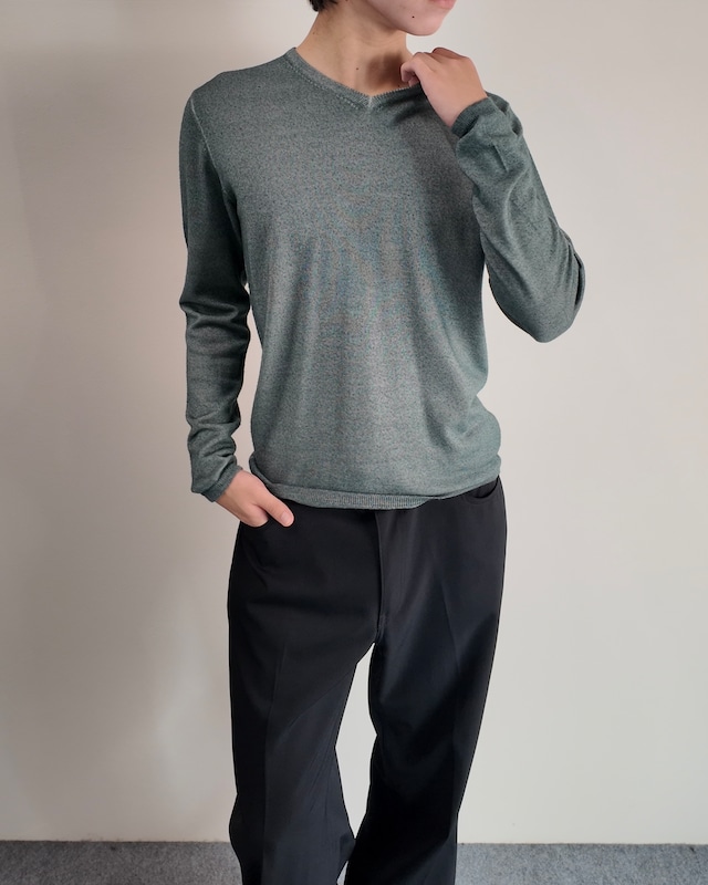 【Costanza di Spirito】light blue v-neck knit