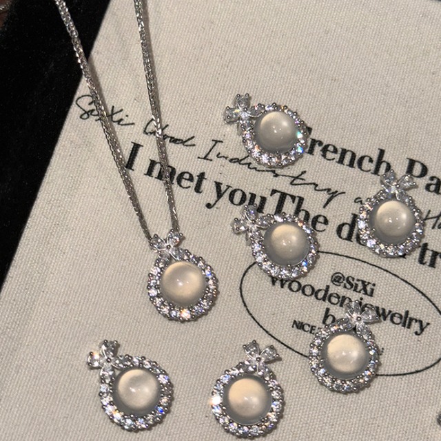 sugar高品質シルバー翡翠ネックレス