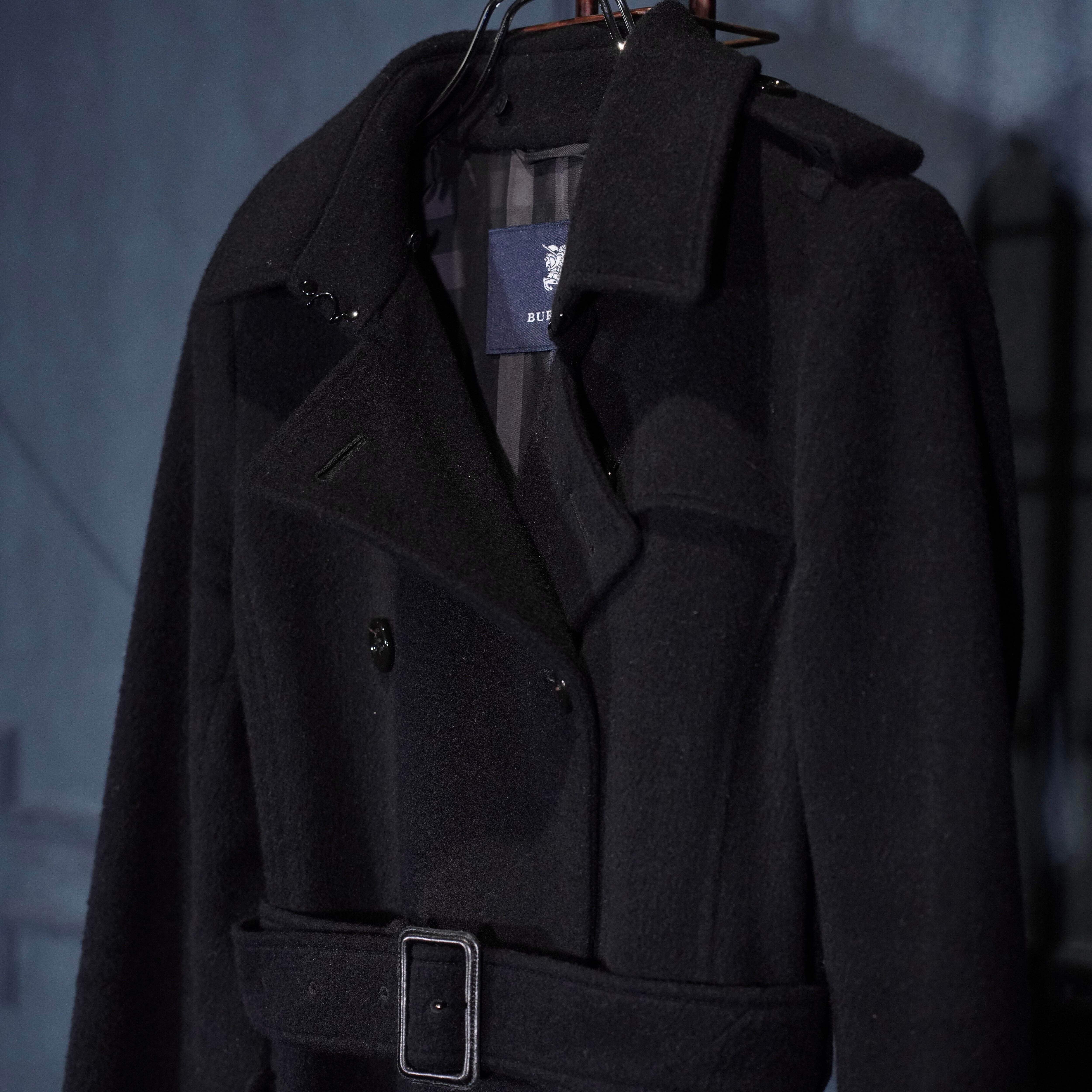 BURBERRY LONDON ANGORA BREND WOOL BELTED TRENCH COAT/バーバリー