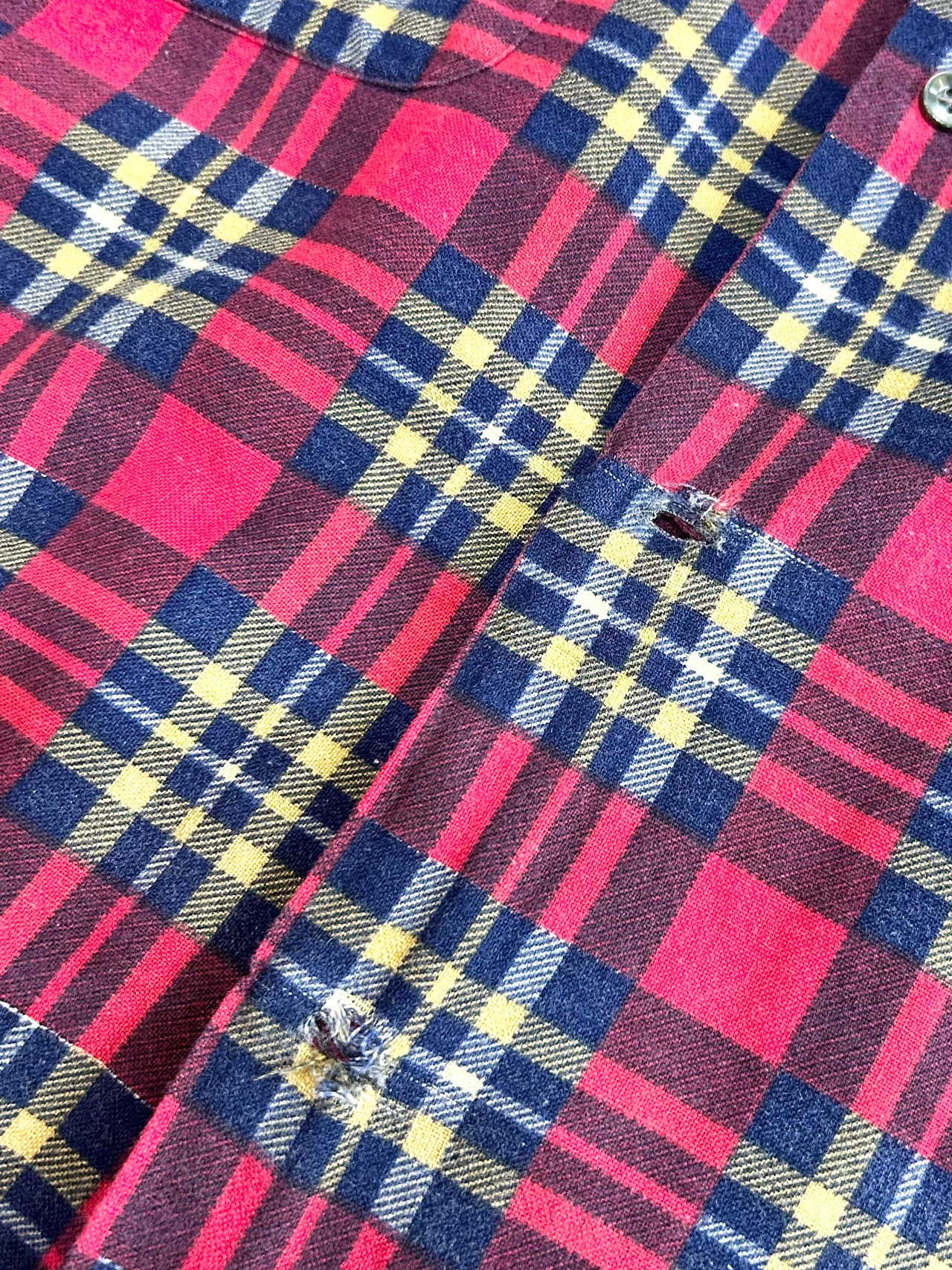 60s UNKNOWN PRINT FLANNEL SHIRT MADE IN USA Size M