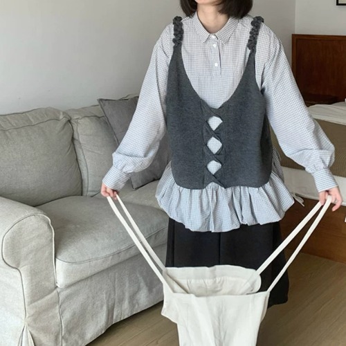 フロントクロス ニットベスト ・12538