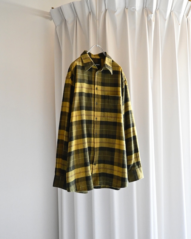 【VINTAGE】yellow check shirt