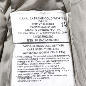 Deadstock L-R 07年 ECWCS Level7 米軍実物 プリマロフト ダウンジャケット グレー primaloft