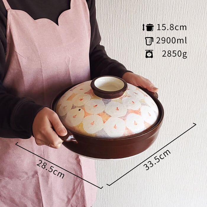 土鍋 つばき 9号 深鍋 5〜6人用 萬古焼 日本製 おしゃれ | みのさらら