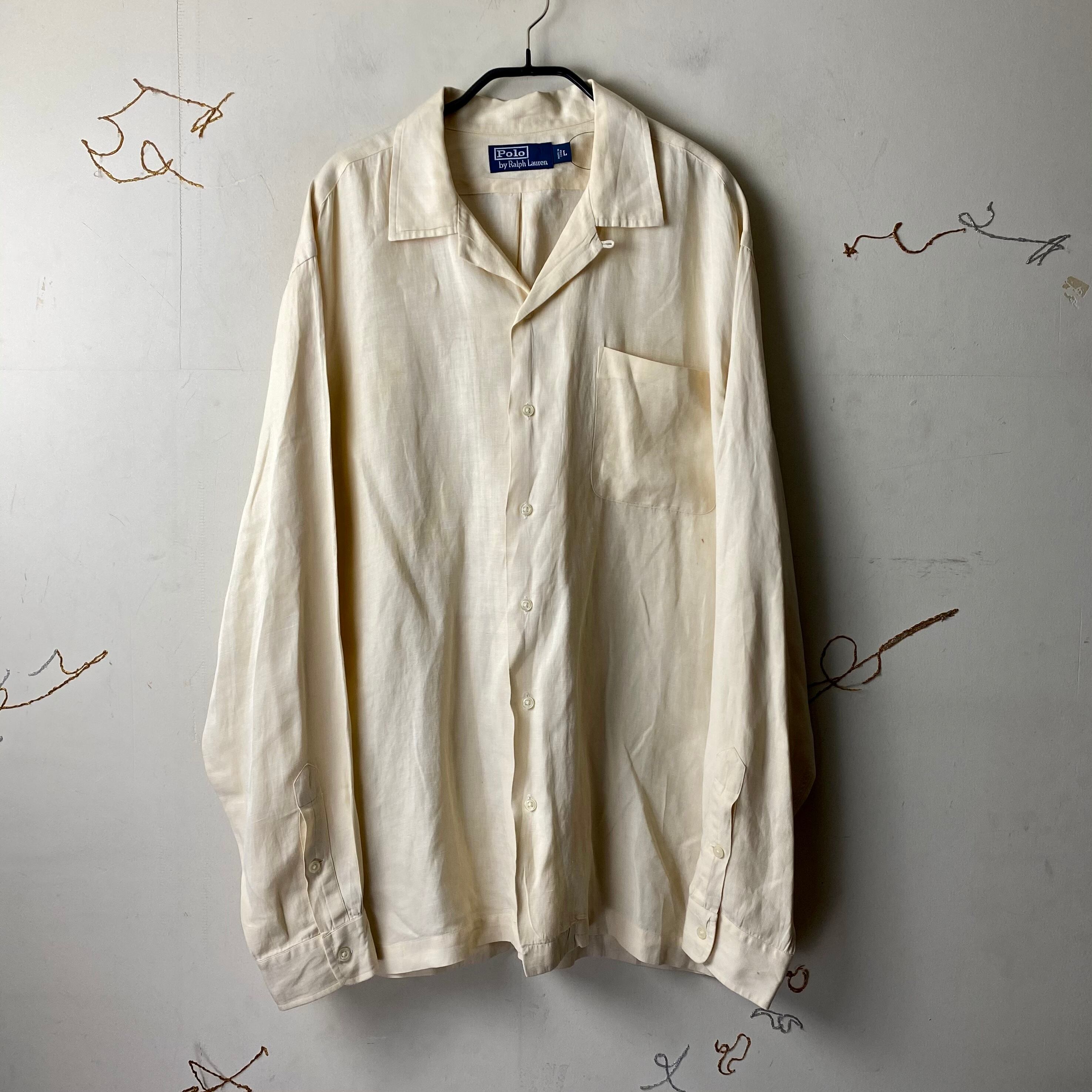 トップス Ralph Lauren open collar shirts POLO by RALPH LAUREN linen×silk open collar shirt | NOIR ONLINE