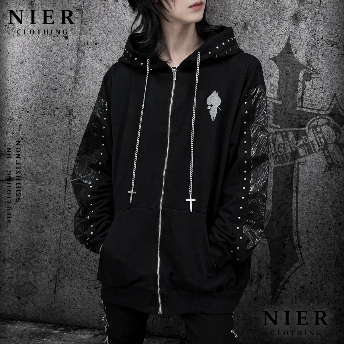 高品質SNAKE SCALE STUDS ZIP OUTER | NIER CLOTHING