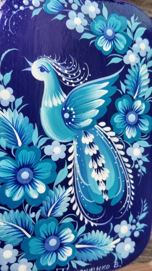 ペトリキウカ塗り　木製ボード　ティモシェンコ作　インテリア