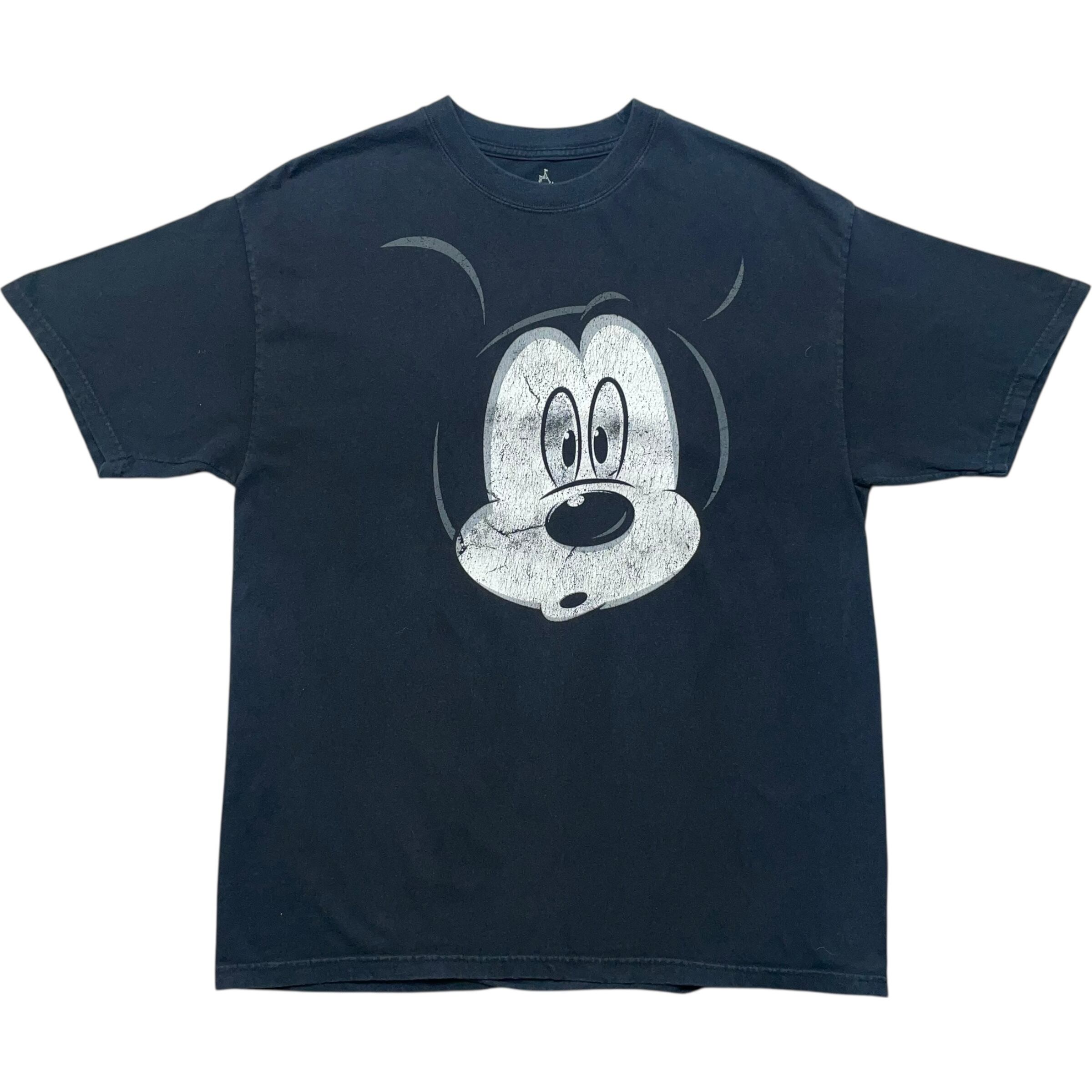 《L》Disney ディズニー Hanes ヘインズ Tシャツ ミッキーマウス 両面プリント ブラック no.7622