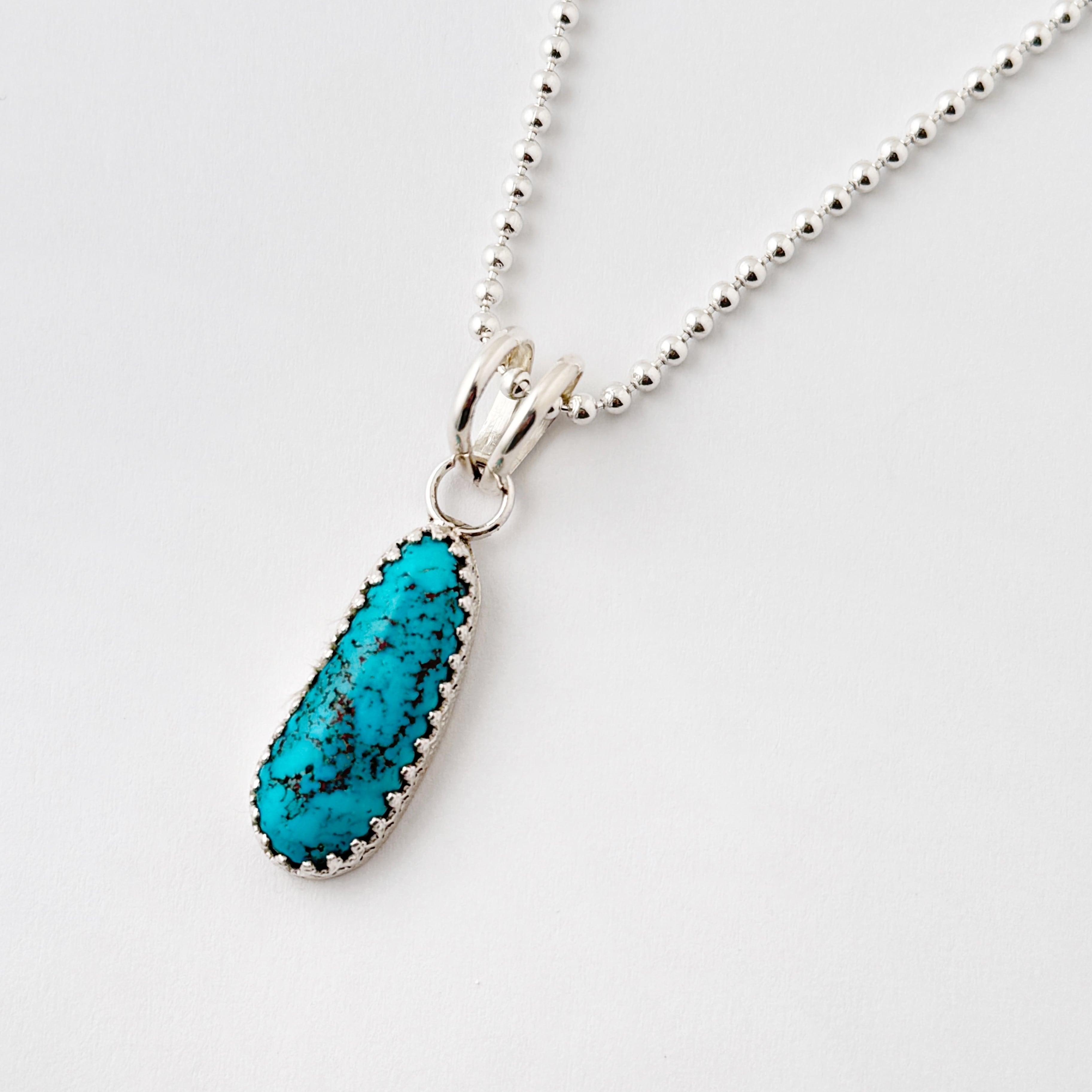 Indian Jewelry 》キングマン ターコイズ ペンダント 一点物ネックレス