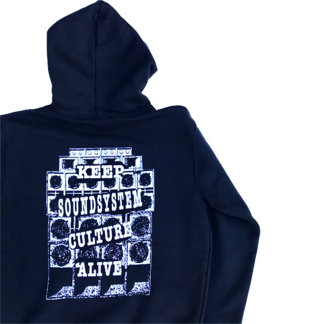 プルオーバーパーカー ブラック Keep Soundsystem Culture Alive Riddimclothing