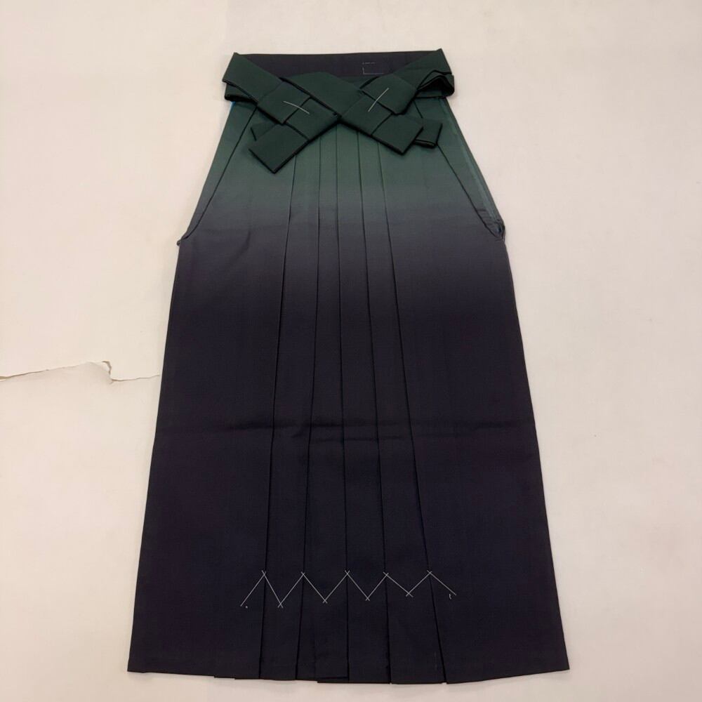 袴 M size 紐下丈91cm 行灯袴 卒業袴 女性用袴 緑 ぼかし 中古 5874