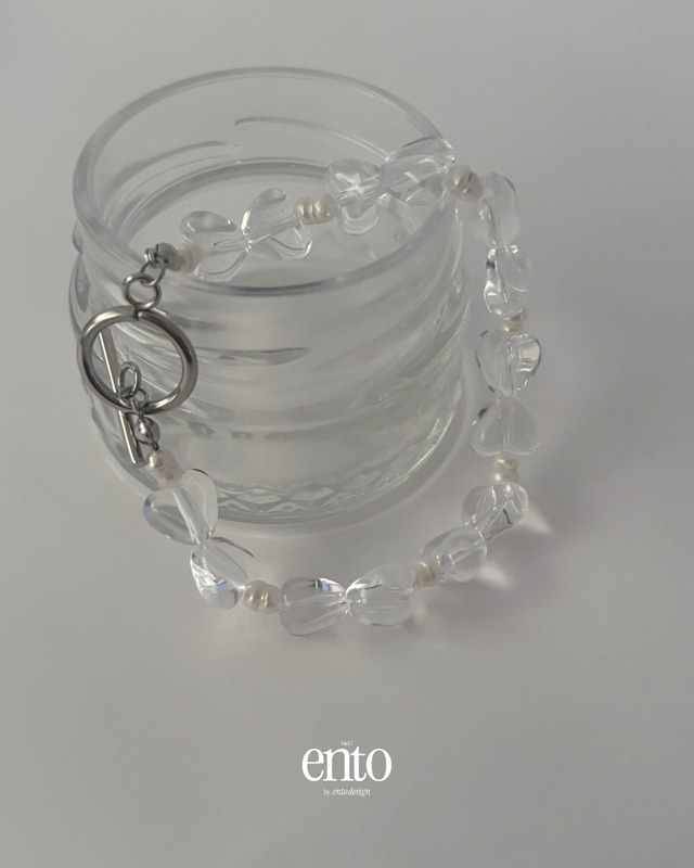 (#0158) glassy heart bracelet