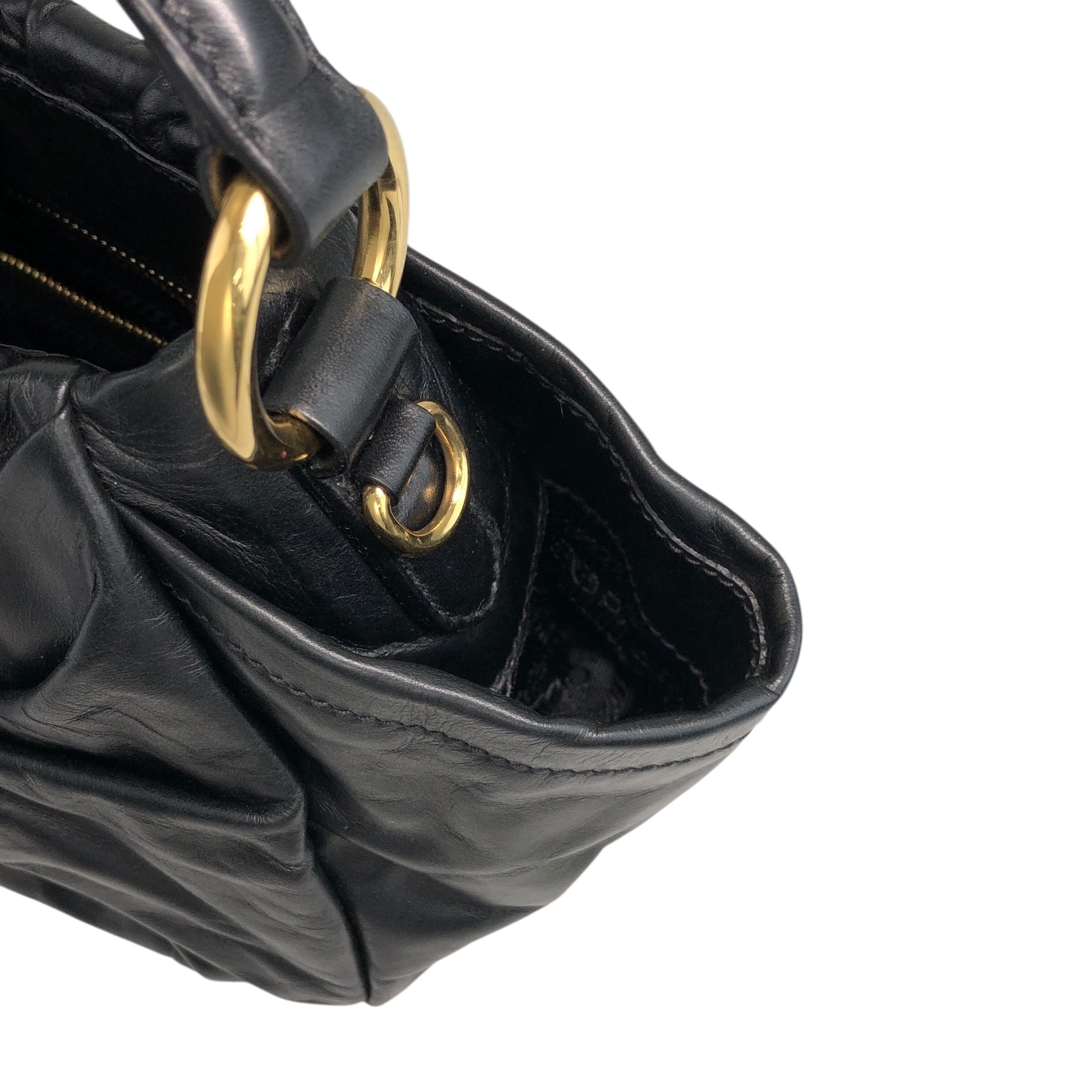 PRADA プラダ ハンドバッグ ブラック トライアングルロゴ レザー