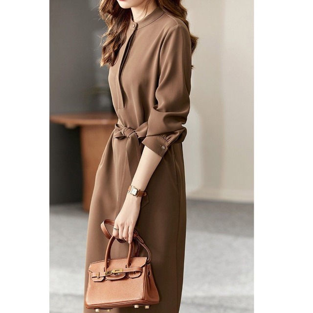 ベルト付き  シャツワンピース　00048