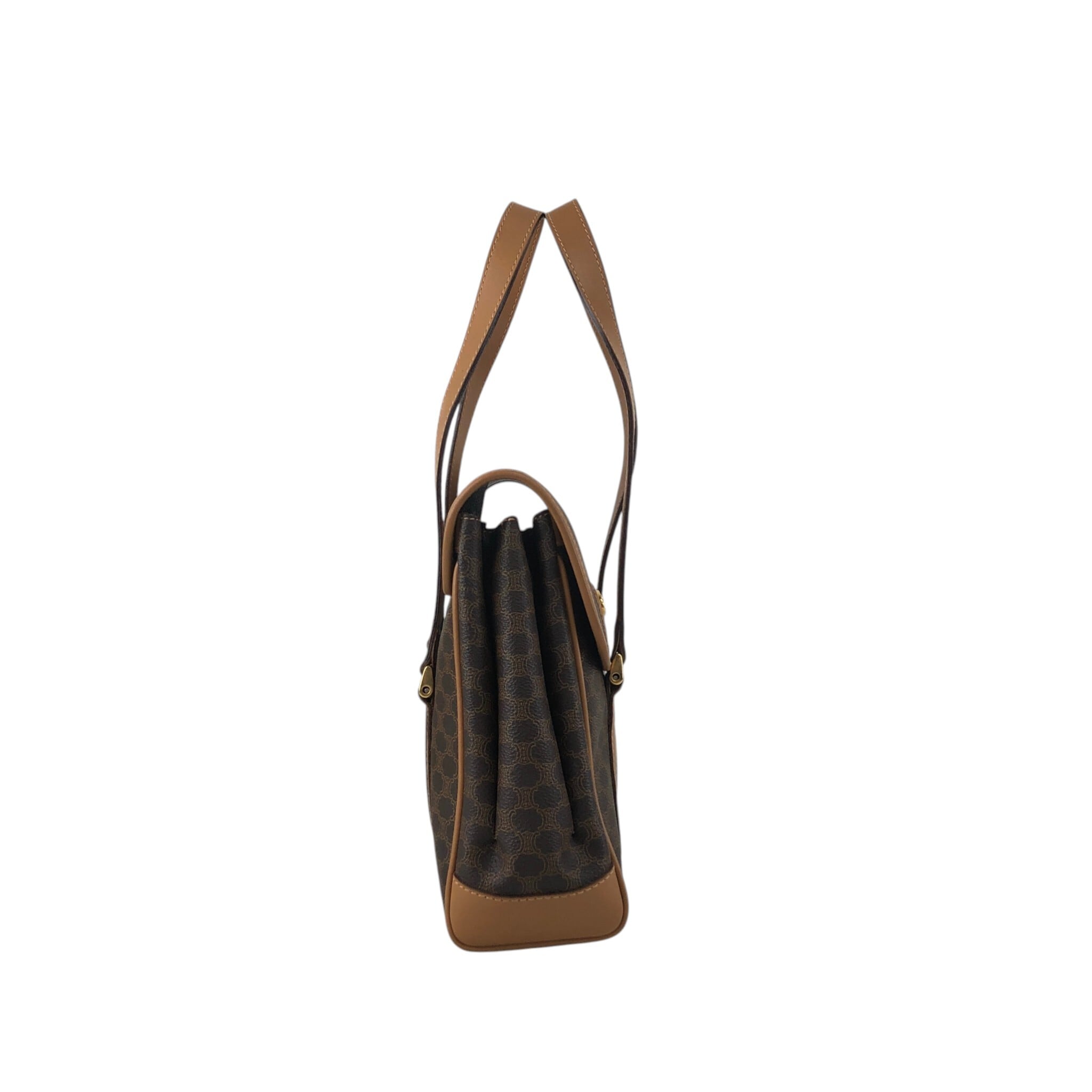 ✿CELINEセリーヌ マカダム トリオンフ3層式ショルダーバッグヴィンテージ✿ CELINE セリーヌ マカダム ショルダーバッグ ブラウン トリオンフ PVC