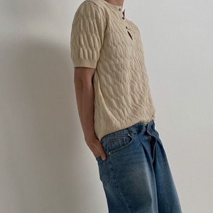 ヘンリーネックニットTシャツ　MT0080441