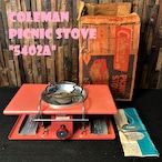 コールマン ピクニックストーブ ツーバーナー 5402A ピンク コンパクト 1950年1960年 ビンテージ ストーブ シングルバーナー COLEMAN 比較的美品 純正箱 取扱説明書
