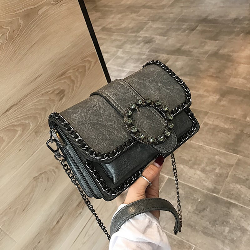 スタンダードチェーン ショルダーバッグスタイル レトロ スクウェア メッセンジャーバッグ Tiancai_Wing_Bag2135612