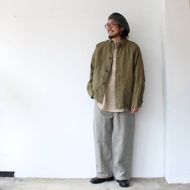Weac. Warrrk Jacket リネン カバーオール 大戦型 2 weac. WARRRK JACKET / リネンカバーオールジャケット （Olive） | C
