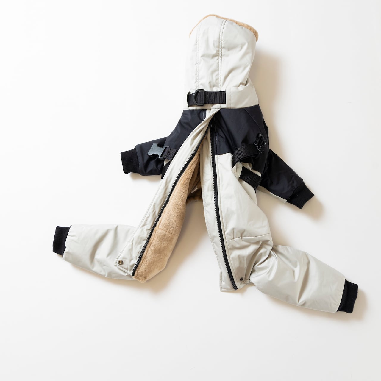 ボンバーヒートジャケット2024 light gray × black / イタグレ服