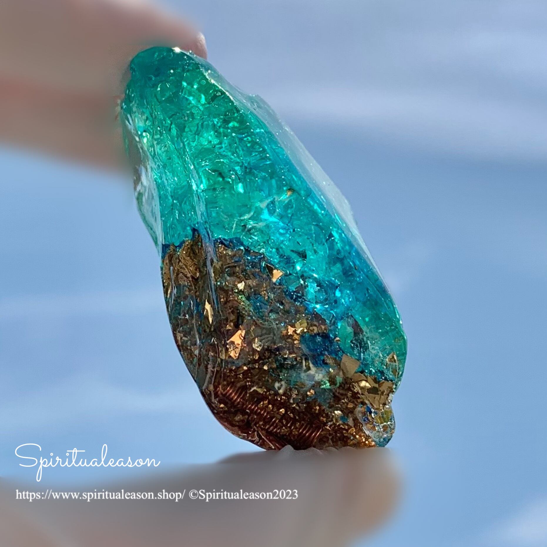 賢者の石オルゴナイト／color:花緑青ﾊﾅﾛｸｼｮｳ／オブジェ