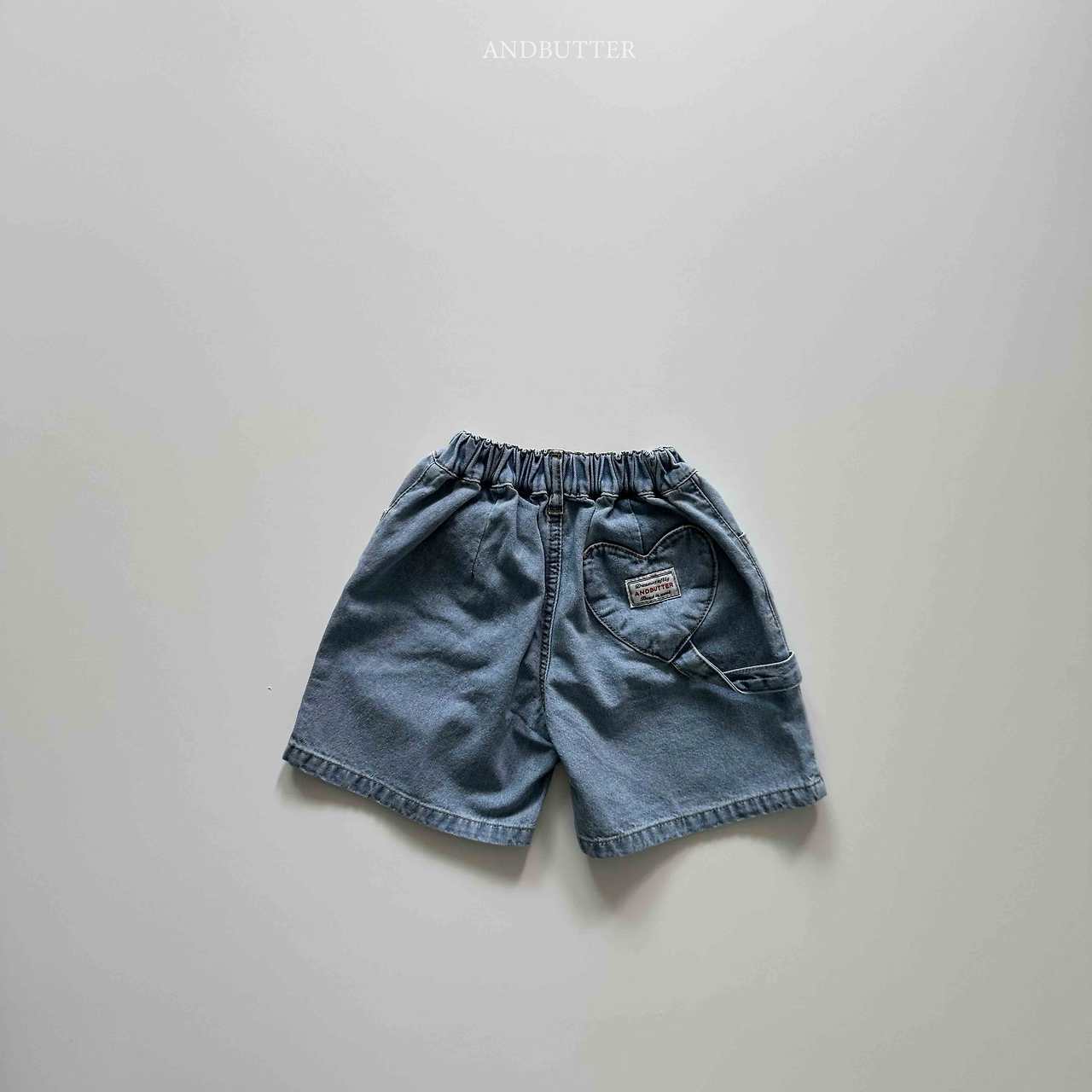 【and butter】ハートループパンツ ライトブルー 90~120cm