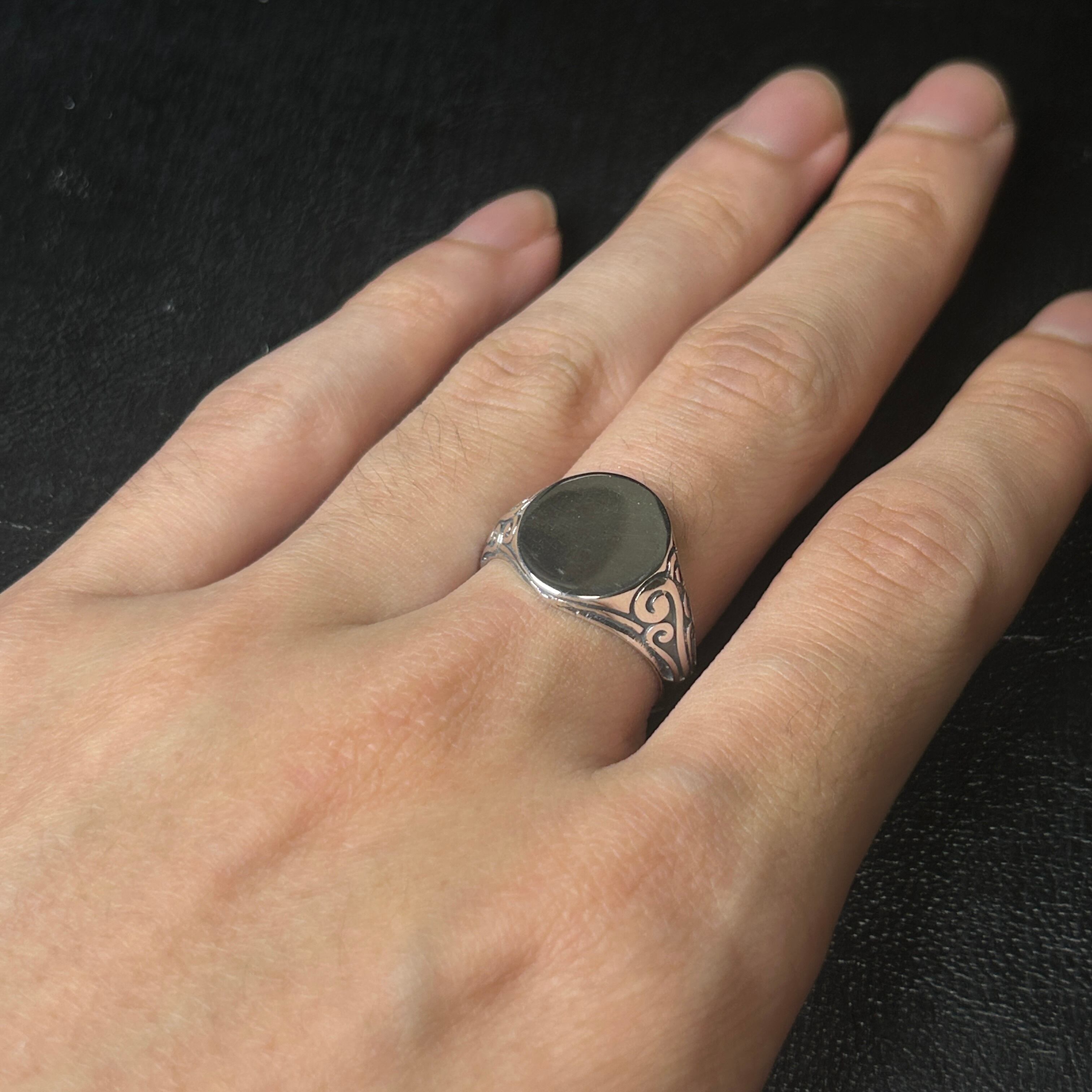 シルバー925 silver 唐草シグネットリング/軽研磨仕上げ/19号 | envy シルバー925 silver 唐草シグネットリング/軽研磨仕上げ/19号 | envy