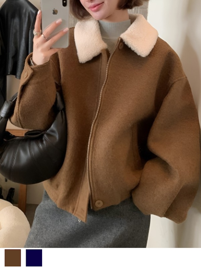 ボアカラーブルゾン