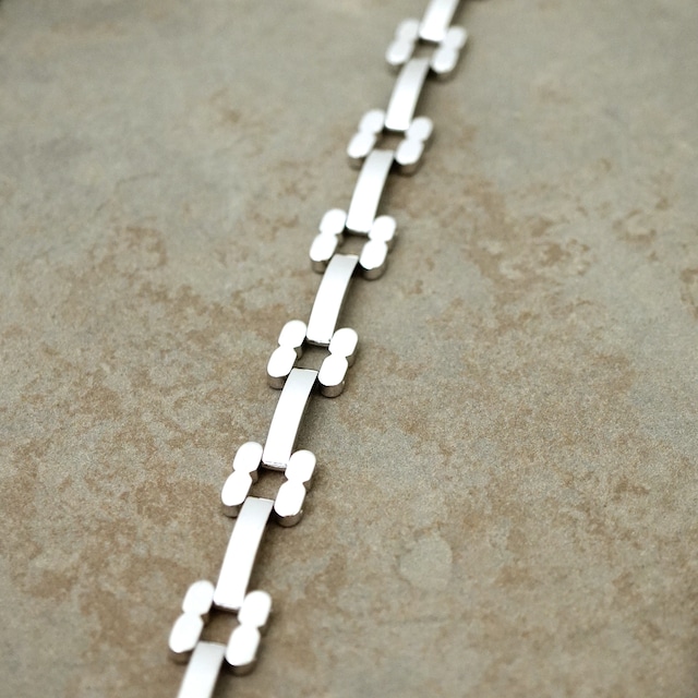 【FRENCH ANTIQUE】FLOWER CHAIN SILVER BRACELET