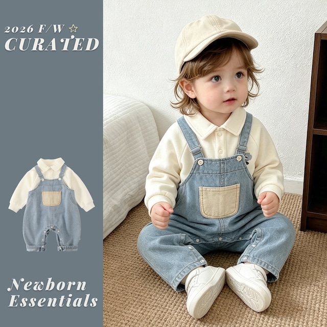 【BABY】オシャレデニムポケットサロペット
